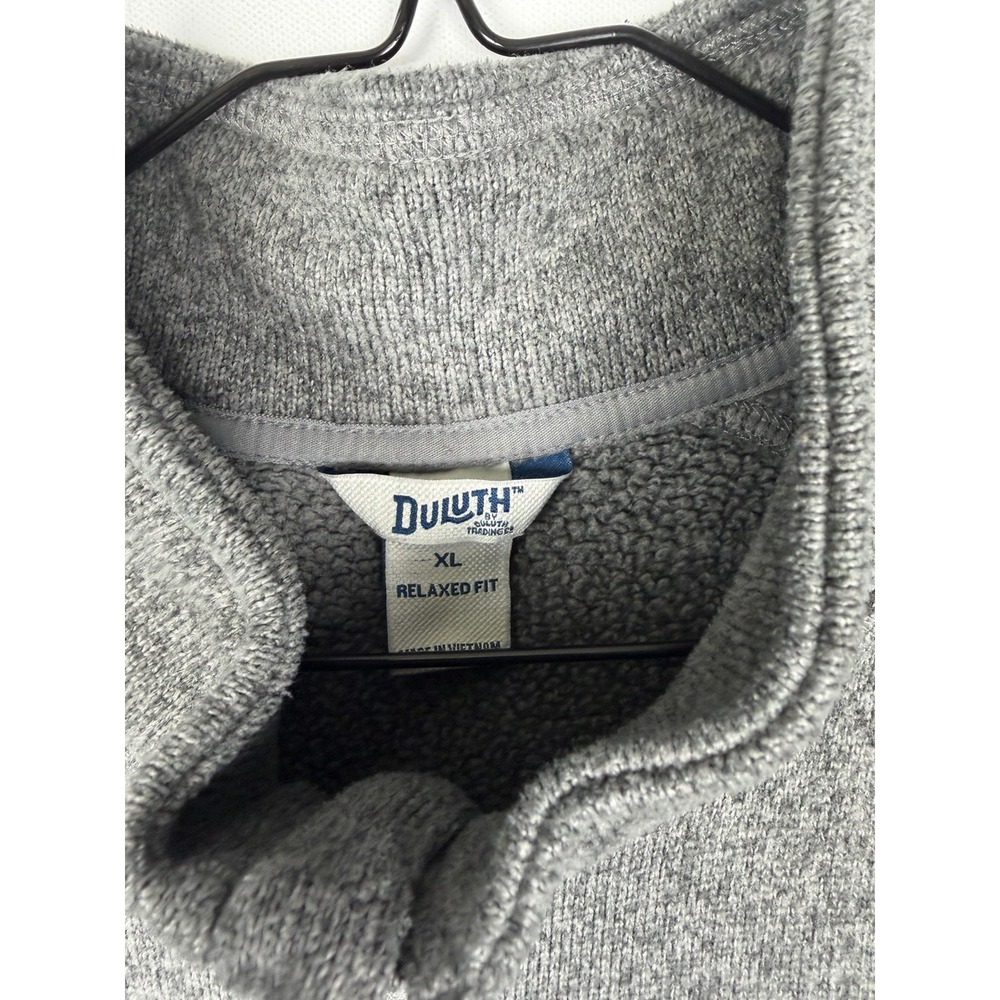 Duluth Trading Co Sweater Fleece Zip Up Vest Mens XL Gray Relaxed Fit Casual - Picture 2 of 5